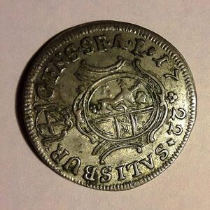 Rückseite der Salzburger Münze aus 1722